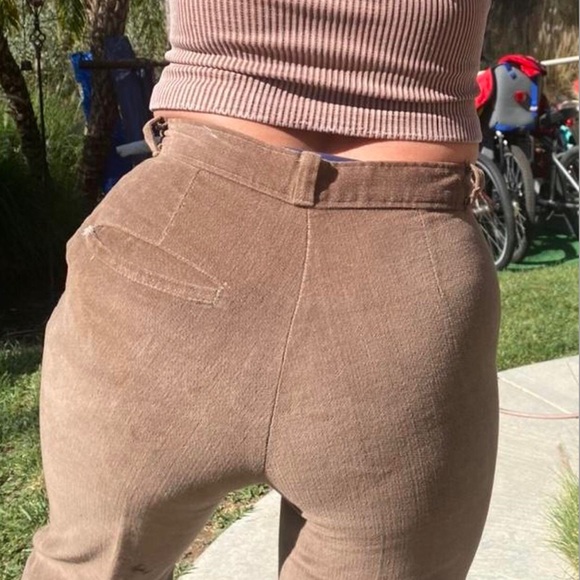 Brown/Tan Vintage Kick Flare Pants - Picture 3 of 4